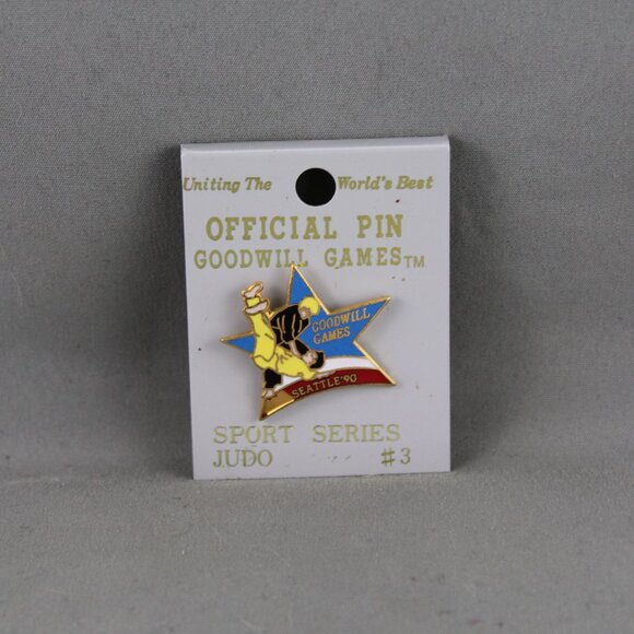 Vintage Sporting Event Pin - Goodwill Games 1990 Judo Event - Inlaid Pin (NOC) - Picture 1 of 3